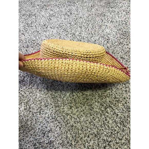 Scala Women’s Natural Fibers Straw Hat Natural/Pink Summer Casual Sun Protection - Picture 3 of 8